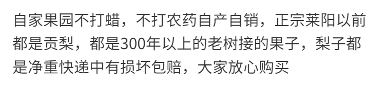 山东特产莱阳梨贡梨新鲜水果梨子莱阳慈梨非雪鸭梨砀山梨整箱