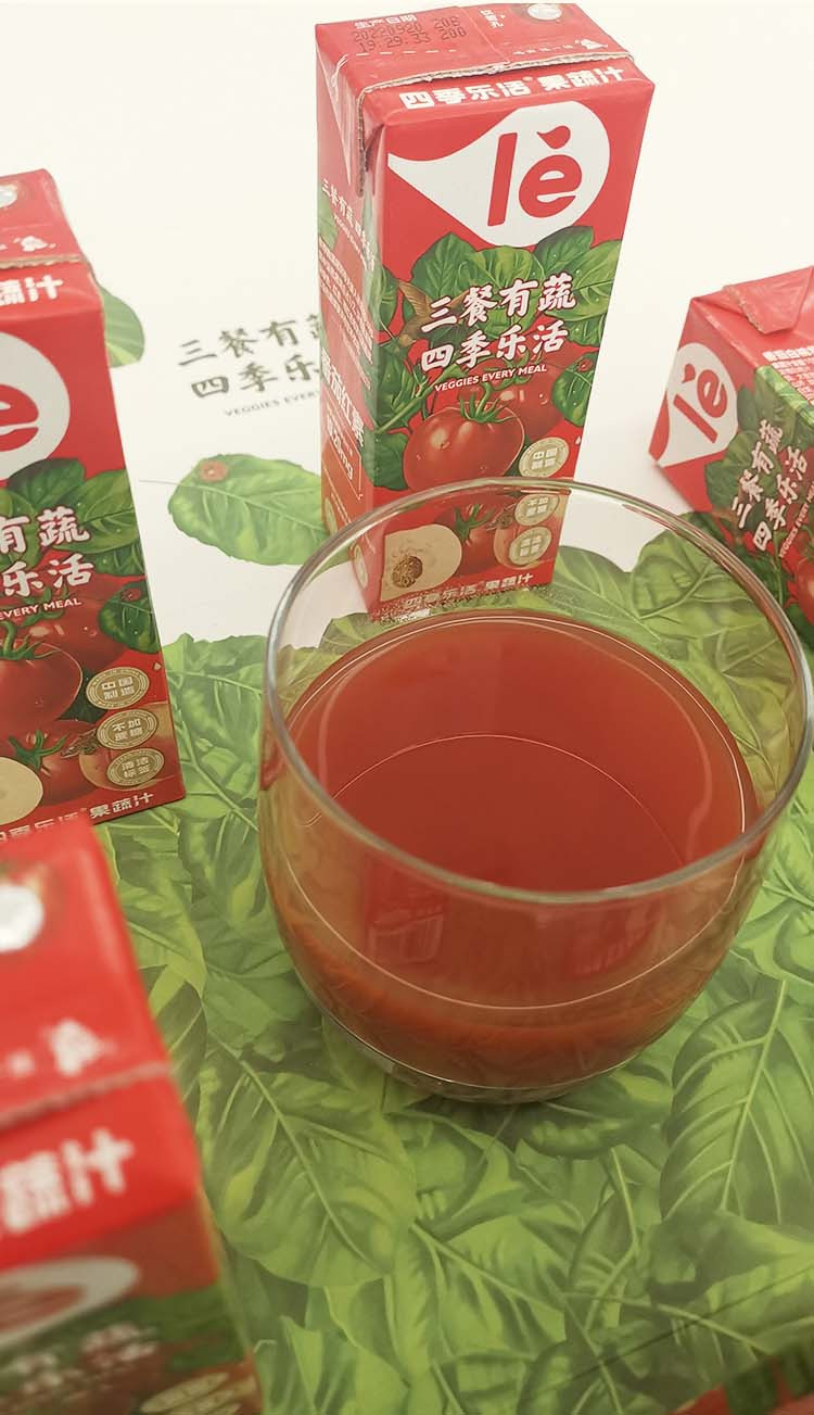 四季乐活 果蔬汁利乐包包装 番茄白桃