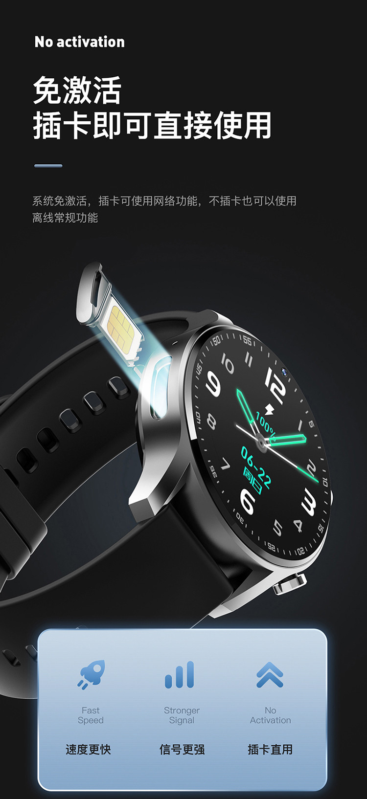勒菲特 X700 4G全网通全圆屏智能手表电话手表
