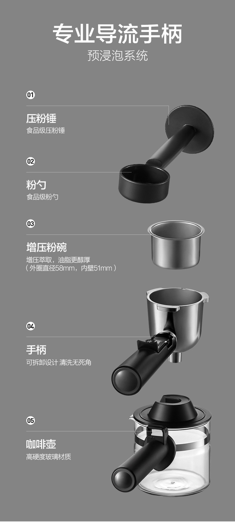 磨客 桌面意式咖啡机MK-382米白