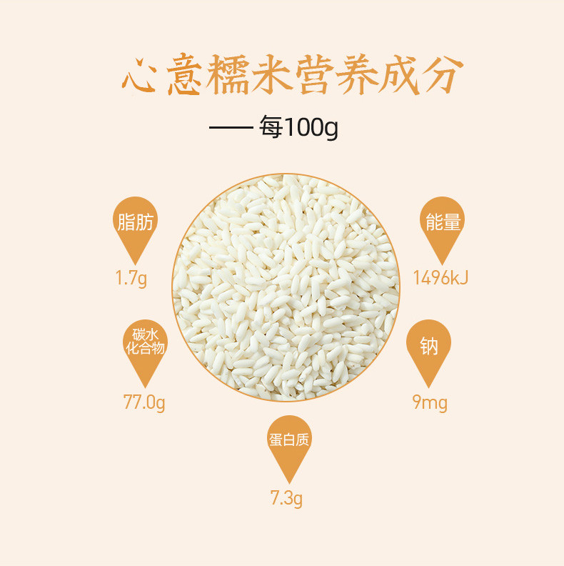  燕之坊 雪晶糯米435g*1袋 雪糯米长粒香白糯米五谷杂粮  早餐粥料