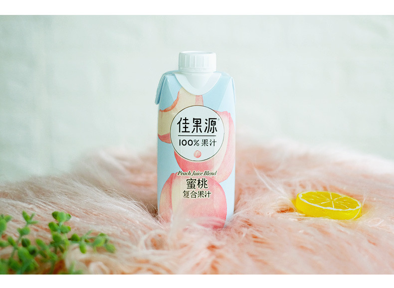 佳果源 100%蜜桃复合果汁  330ml*12瓶/箱