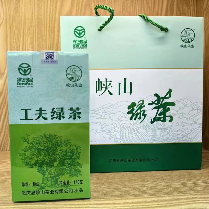 峡山茶业 云南凤庆峡山特级工夫绿茶 绿色食品认证 170g/盒 包邮