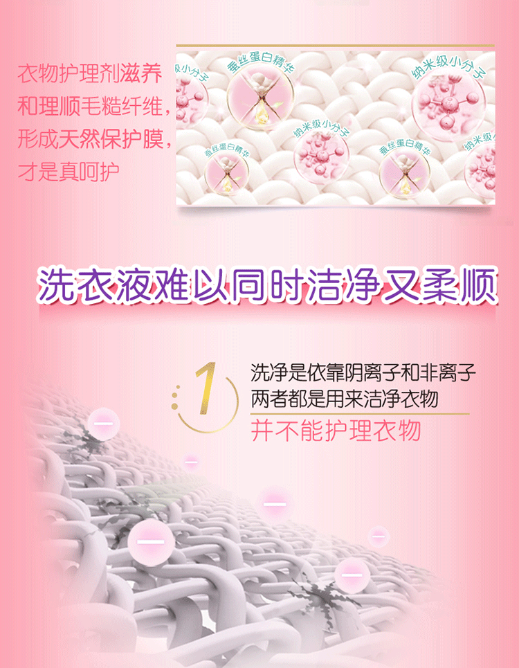 金纺/COMFORT 金纺衣物柔顺剂护理剂香软防静电元气粉樱2KG+300g 柔软蓬松 24小时留香