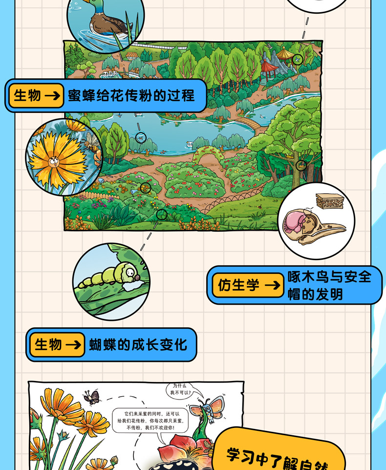 湖南报刊 迎来到博物世界给孩子的万物观察指南全5册 5~12岁儿童科普漫画博物小百科