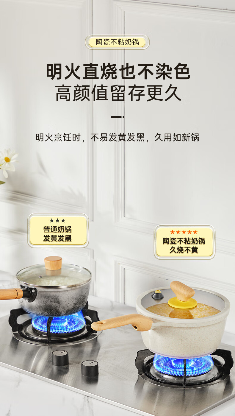 炊大皇/COOKER KING 炊大皇 微压奶锅 宝宝辅食锅泡面锅18cm 不带蒸笼款