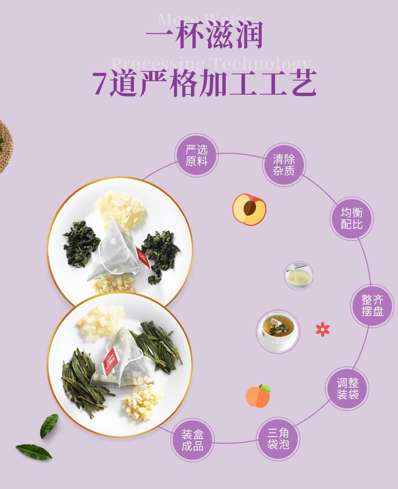 申成 蜜桃白桃乌龙茶蜜桃蔓越莓绿茶茶叶水果茶花茶组合花果茶养生茶包