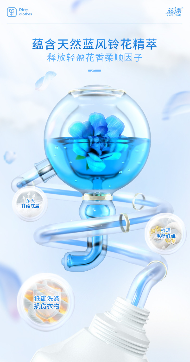 蓝漂(Lampure) 植物酵素洗衣露2kg-1瓶