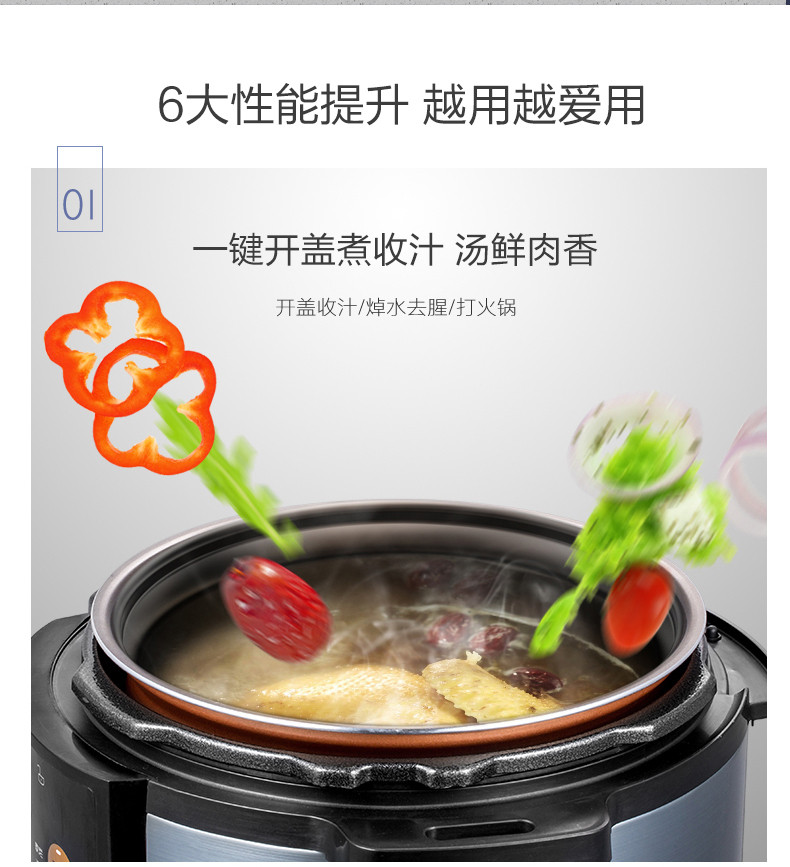 美的/MIDEA 美的/MIDEA 电压力锅 4.8L双胆 10大食谱 智能预约MY-YL50Simple107