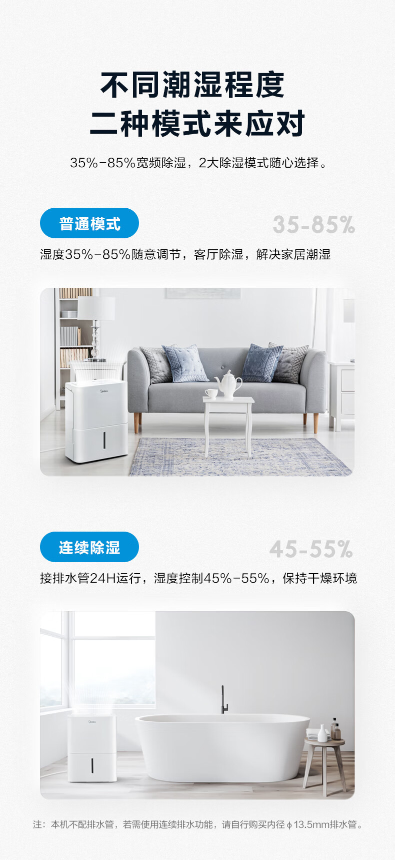 美的/MIDEA 除湿机家用12L/天 小海绵 CF12BD/N7-DN