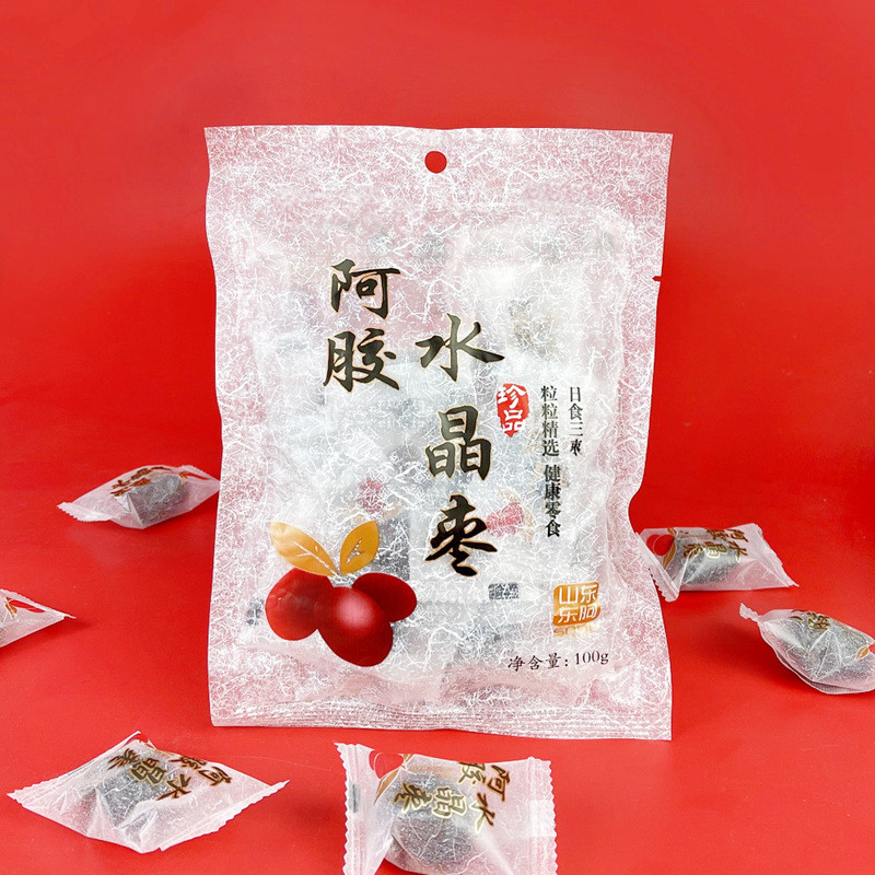 胶晗堂 山东阿胶枣东阿即食水晶枣100g*2袋金丝枣蜜枣红枣营养休闲