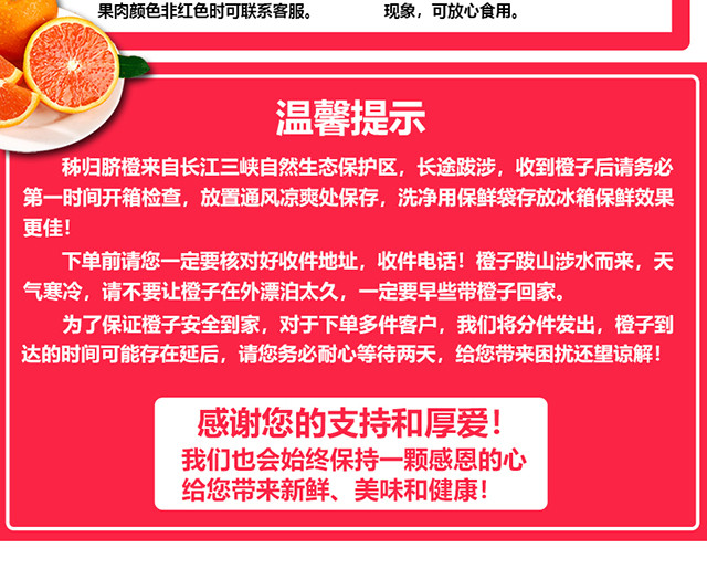 四时秋 宜昌中华红血橙5斤装大果 现摘现发香甜多汁