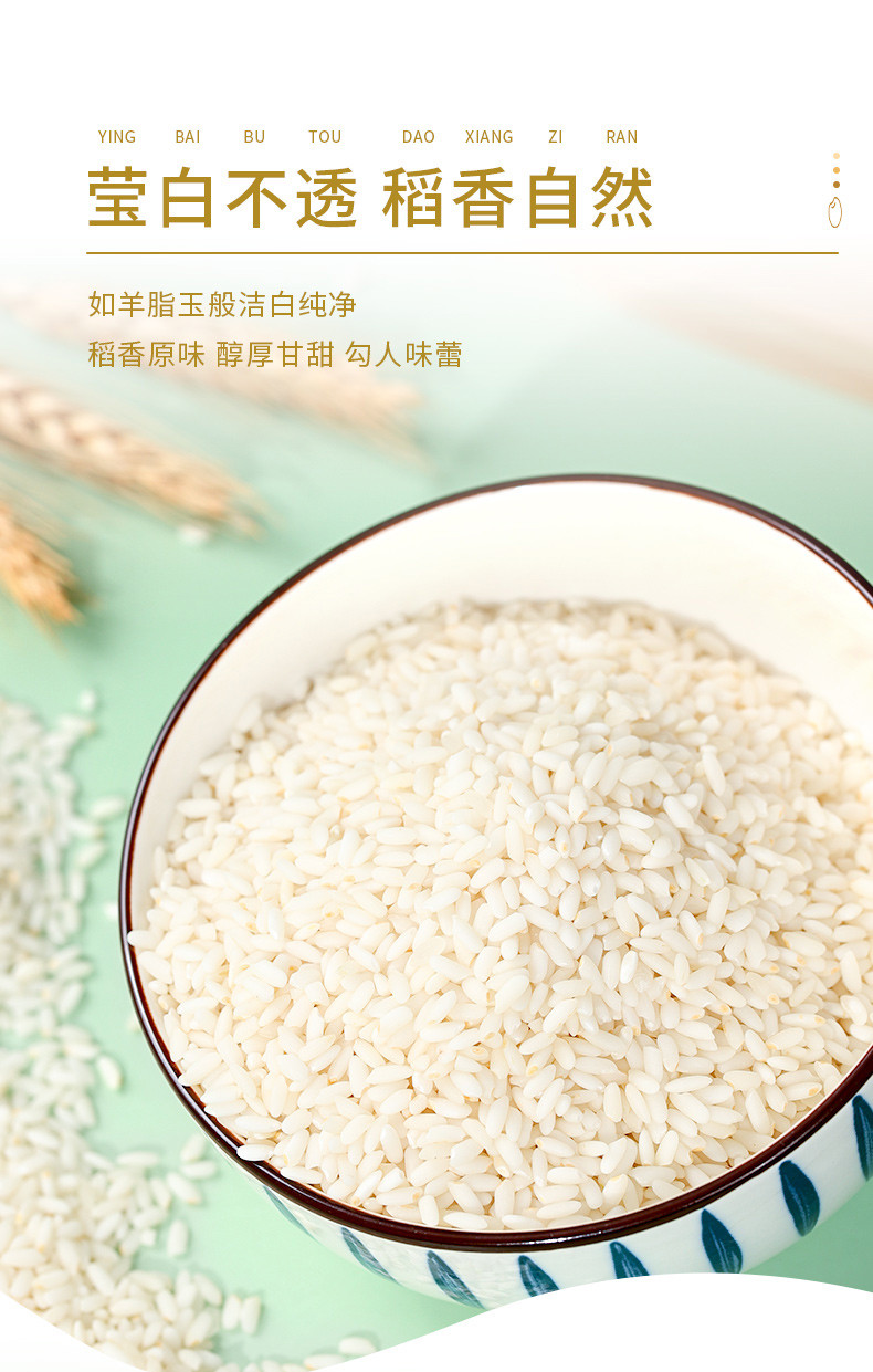 伍食家 新疆大米和田白玉羊脂籽米