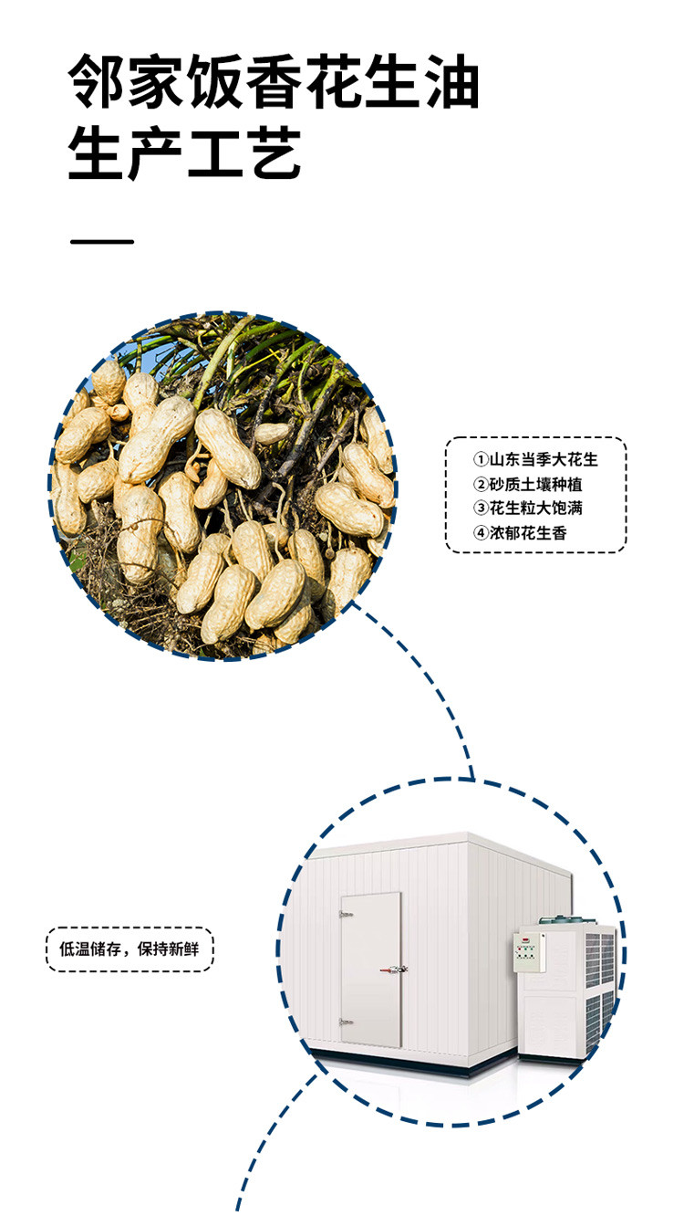 邻家饭香 物理压榨一级花生油 5L/桶 [广东省内包邮]