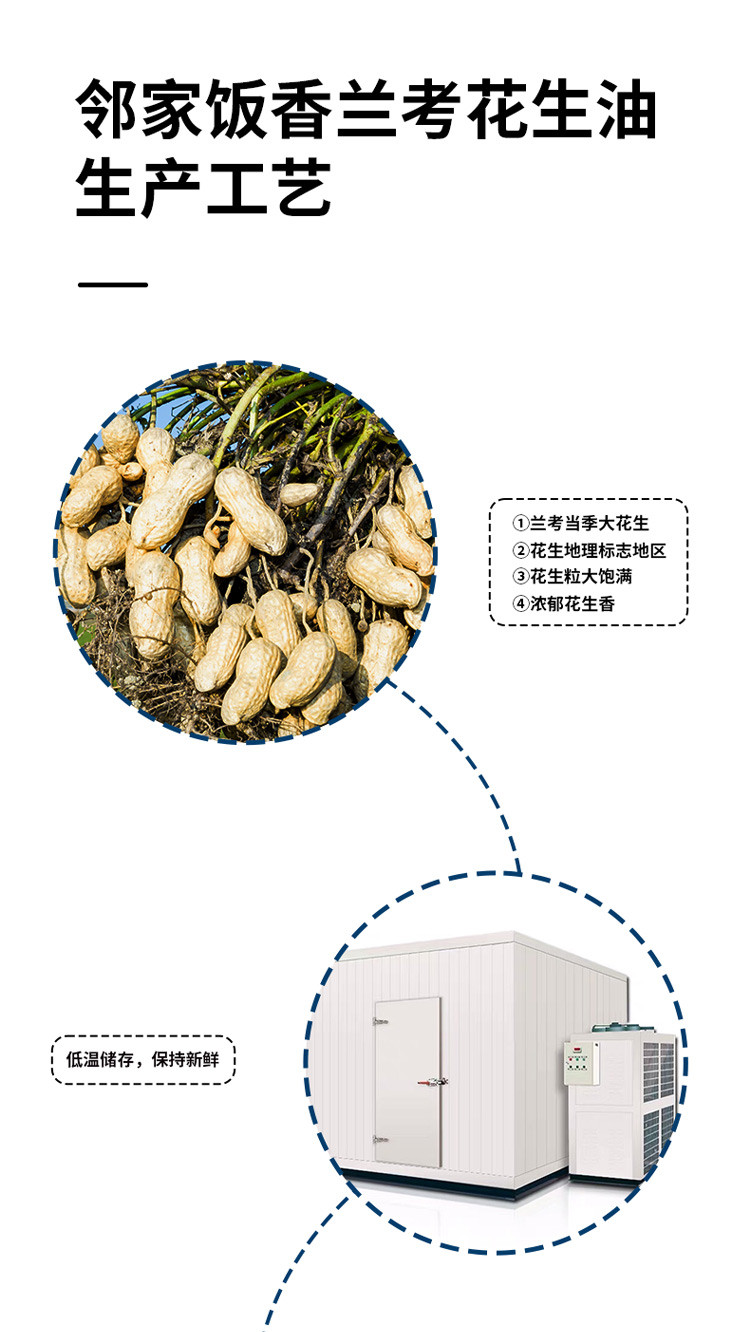 邻家饭香 压榨一级浓香花生油  2.5L/瓶  [广东省内包邮]