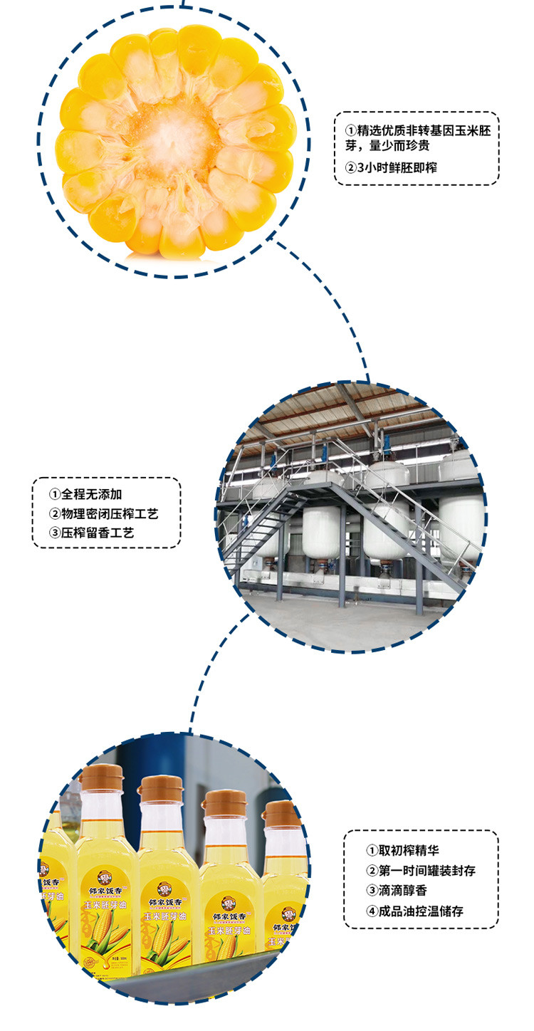 邻家饭香  物理压榨一级玉米胚芽油 500ml/瓶[广东省内包邮]