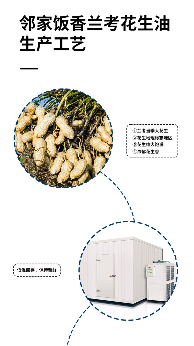 邻家饭香 物理压榨一级浓香花生油 300ml/瓶 [广东省内包邮]