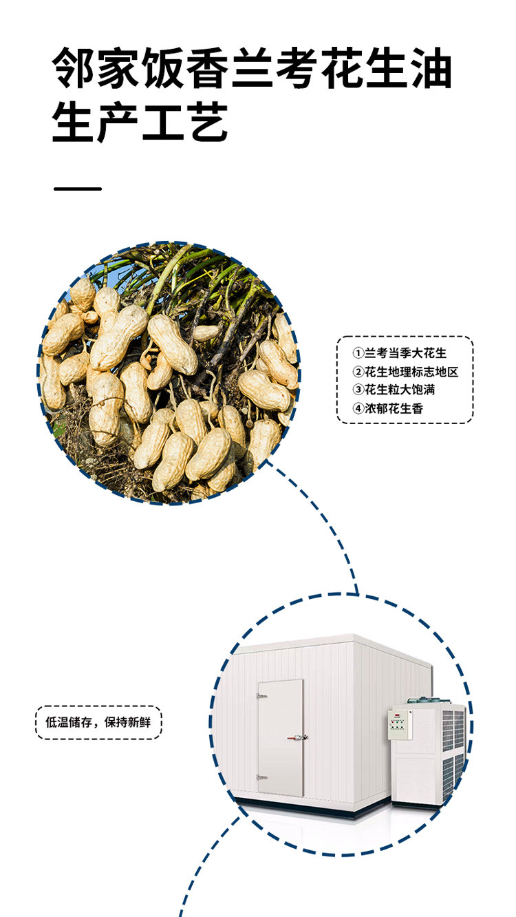 邻家饭香 压榨一级浓香花生油 980ml/瓶 [广东省内包邮]