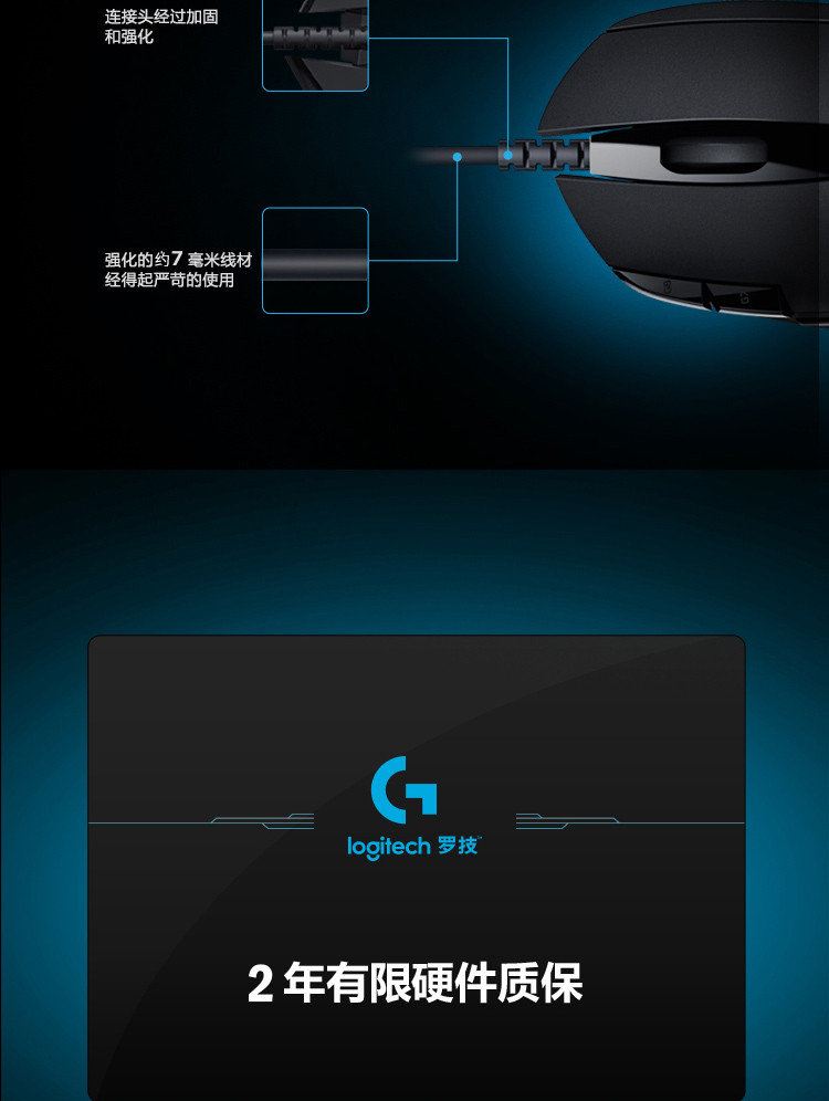 罗技/Logitech G402 高速追踪游戏鼠标 FPS吃鸡鼠标 默认规格
