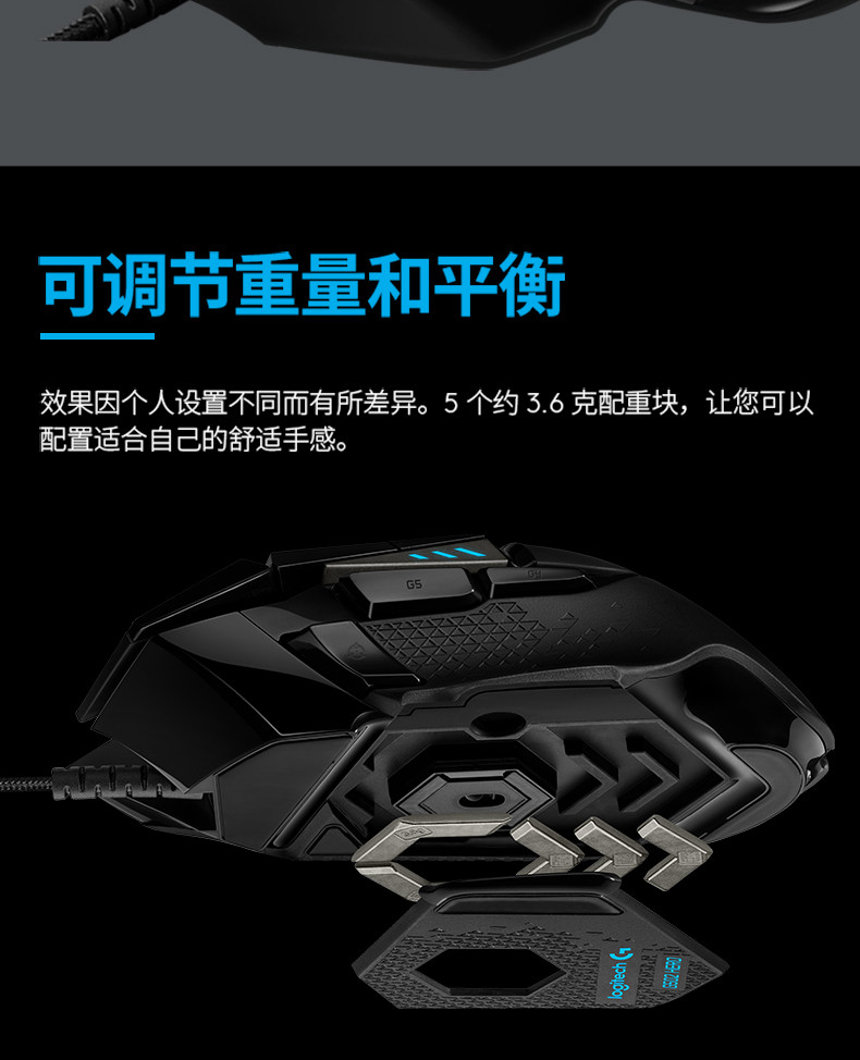 罗技/Logitech 罗技G502 HERO 主宰者游戏鼠标 默认规格