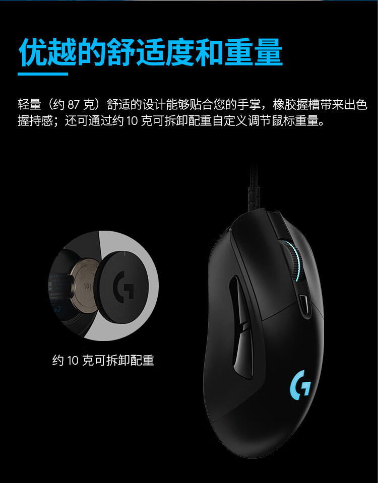 罗技/Logitech 罗技G403 HERO 有线游戏鼠标 默认规格