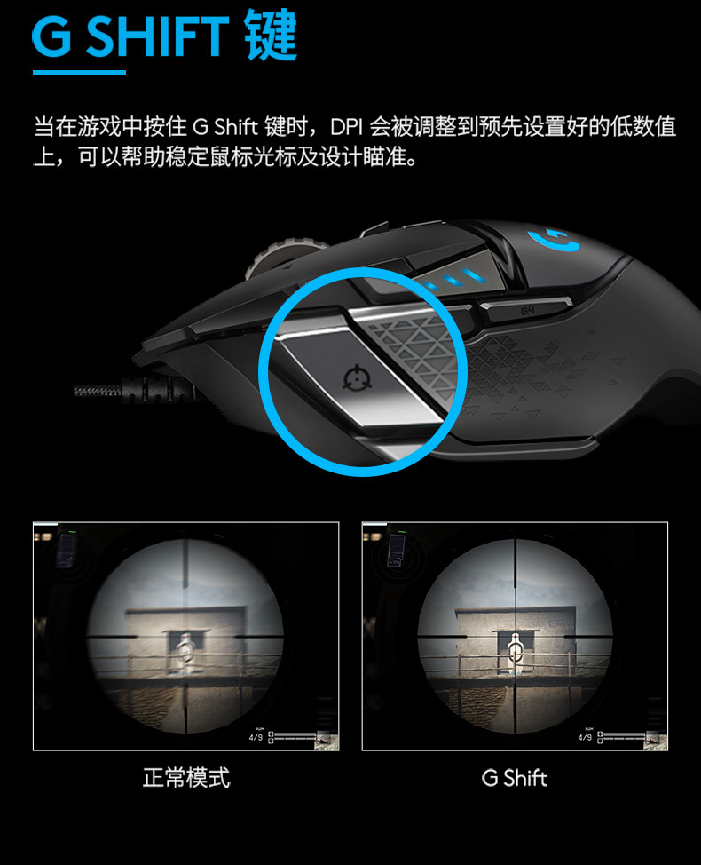 罗技/Logitech 罗技G502 HERO 主宰者游戏鼠标 默认规格