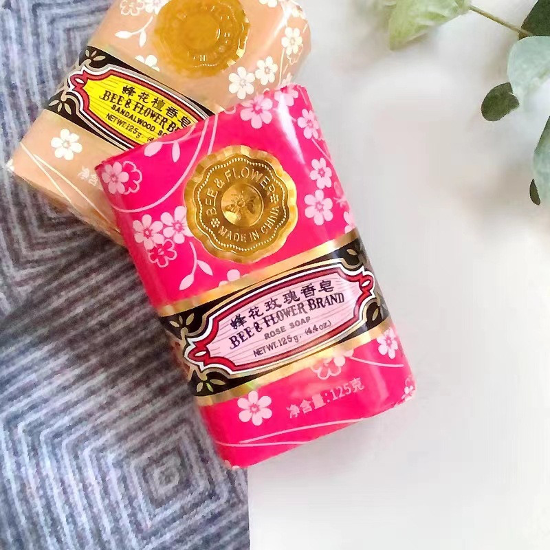 蜂花/BEE&amp;FLOWER 檀香皂沐浴洁面洗手洗澡皂国货玫瑰茉莉皂