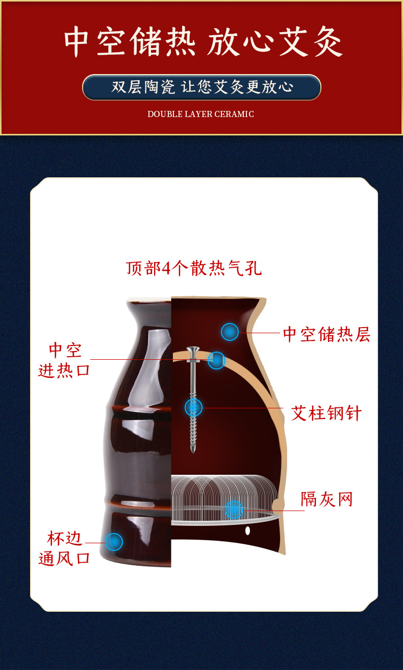  下单赠艾柱【19.9元一套】 青峰御艾 家用手持艾灸罐组合套装