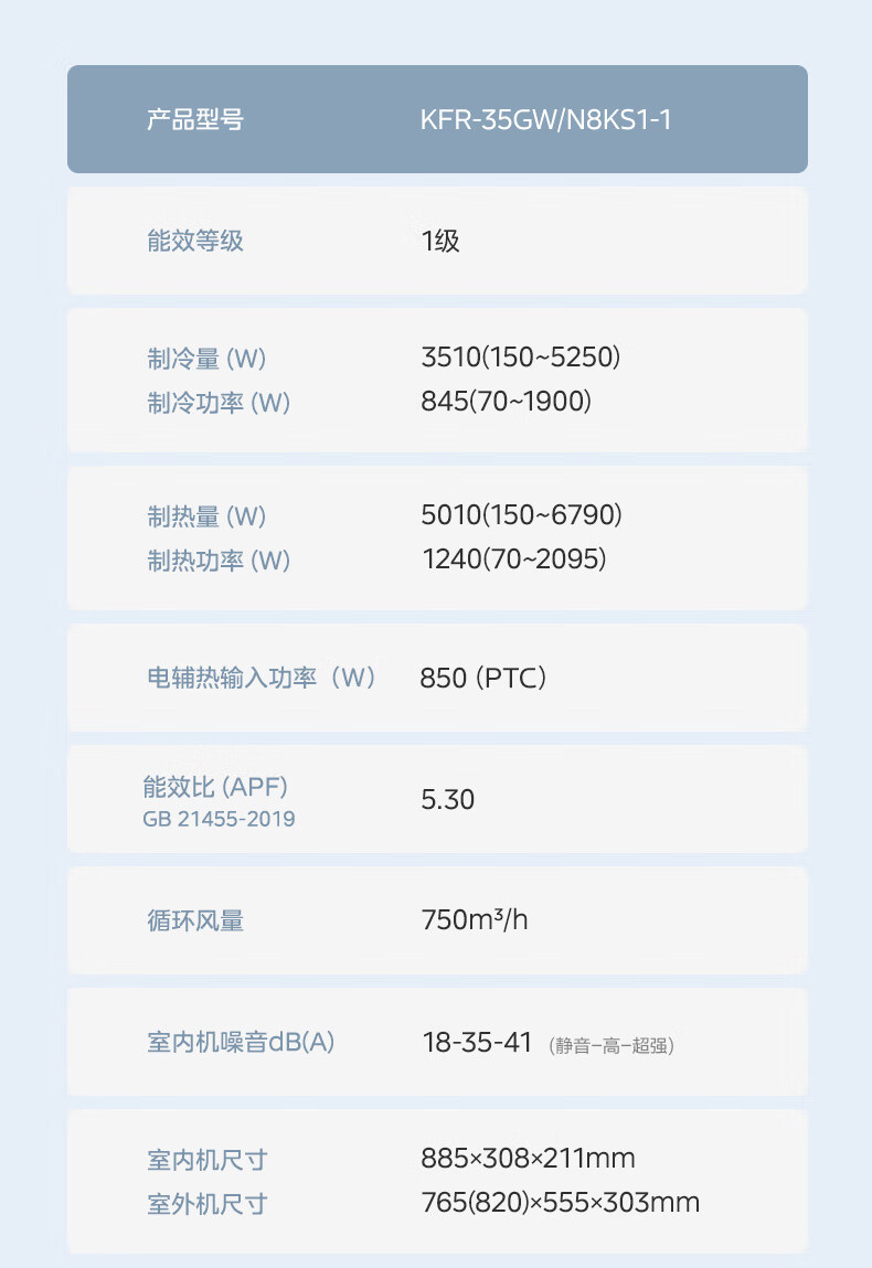 美的/MIDEA 美的大1匹/1.5匹空调挂机新一级能效变频 酷省电