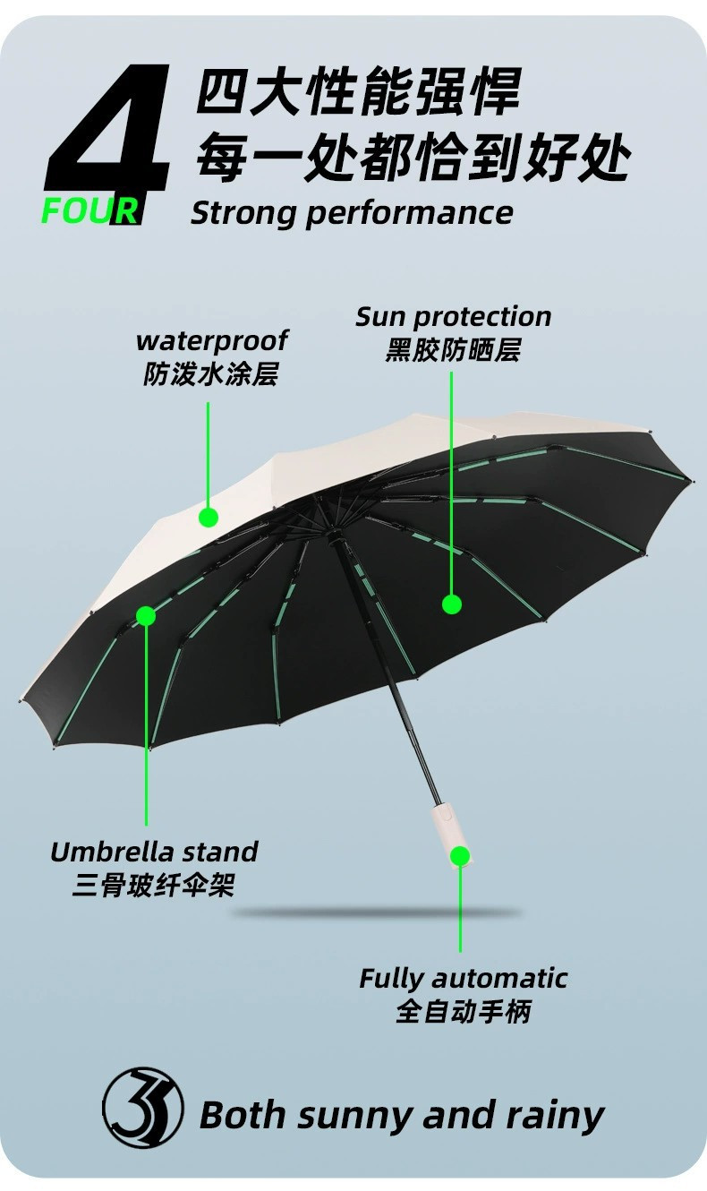 FilleClair妃格莱儿60骨抗风暴晴雨两用自动伞抗风加固遮阳伞防紫外线