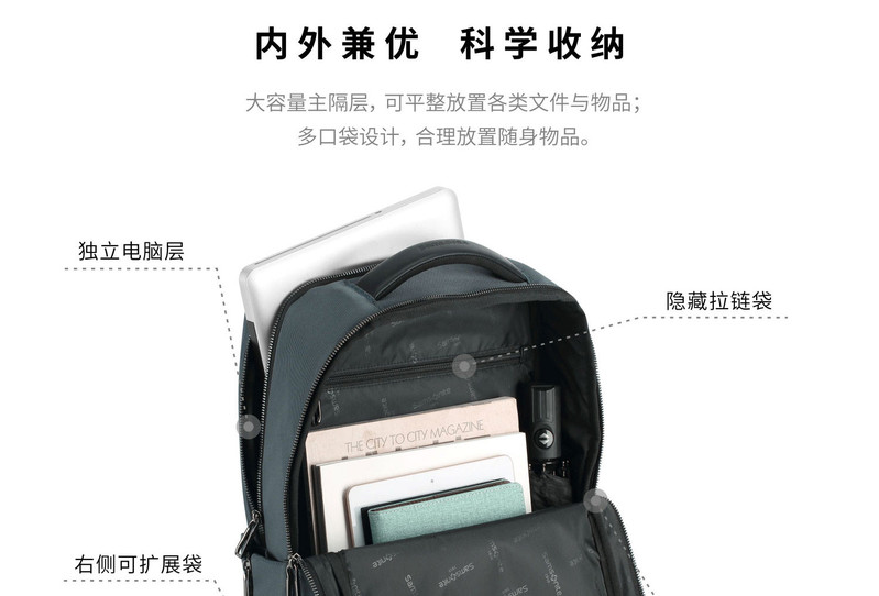 新秀丽/Samsonite 双肩包96Q*41029 深蓝色