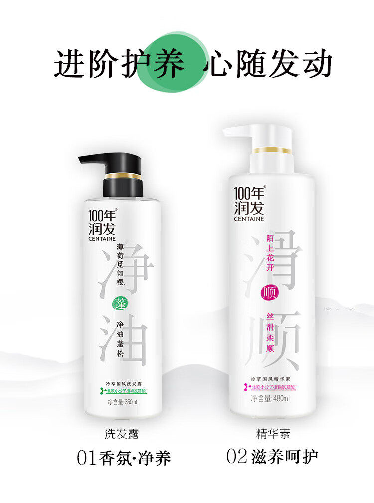 100年润发 冷萃国风洗发露(薄荷觅知樱)350ml