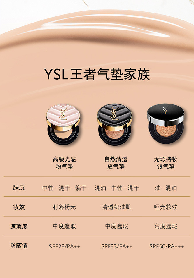 YSL 圣罗兰明彩粉光轻垫粉底液12gB10#  白皙肤色