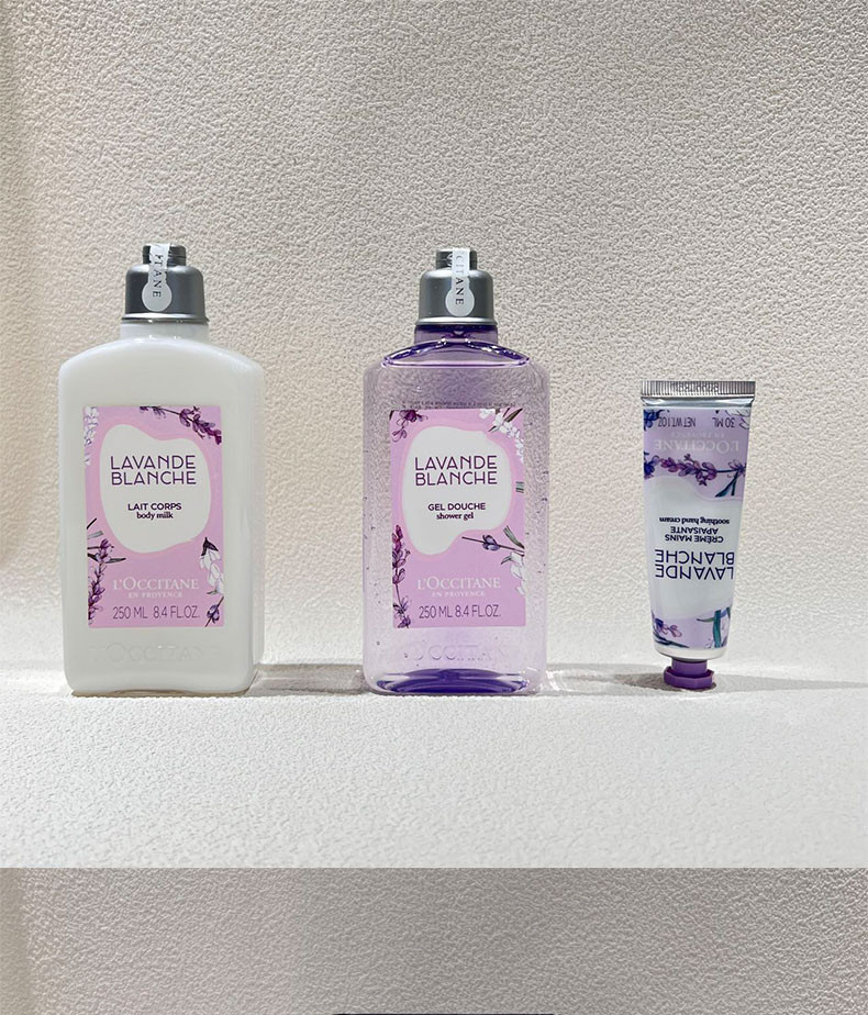 欧舒丹/L&apos;OCCITANE 白色薰衣草身体护理三件套（250ML+250ML+30ML）