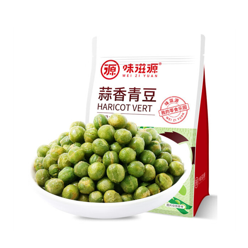 味滋源 蒜香青豆500g袋装坚果炒货特产小吃休闲零食品