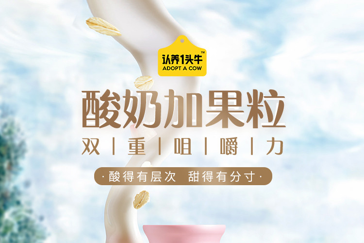 认养一头牛 白桃燕麦味酸奶 230ML 一提装