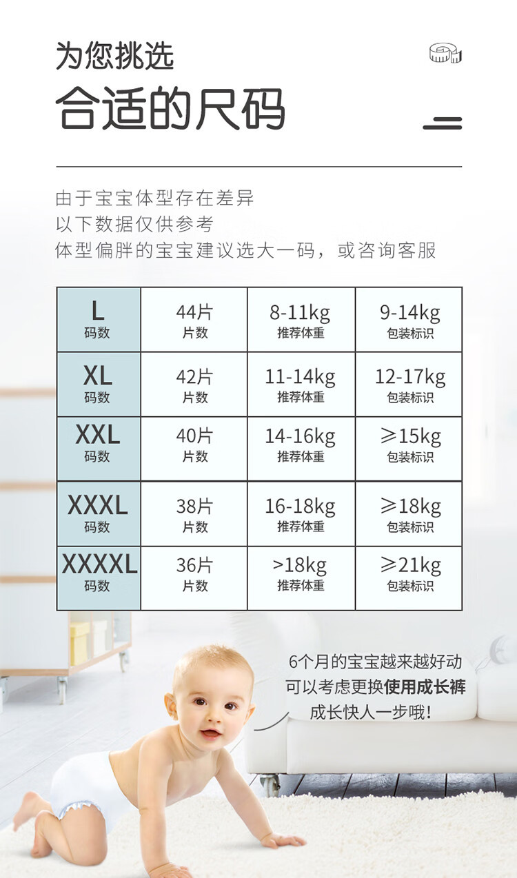 五羊 拉拉裤薄薄芯成长裤XXL80片(15kg以上)婴儿尿不湿超薄