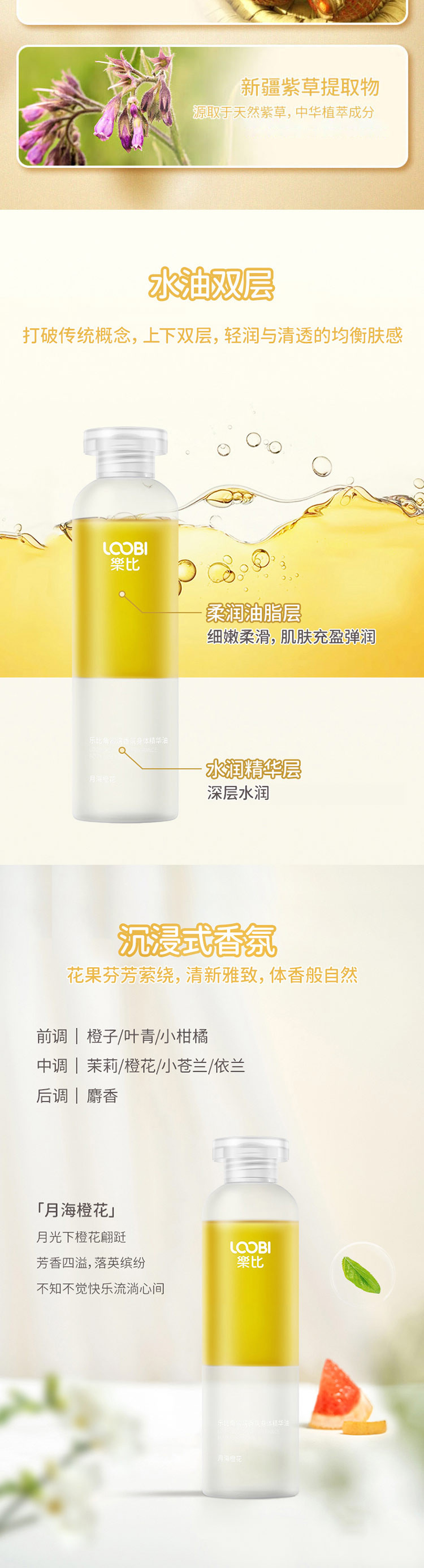 乐比 LOOBI白松露香氛身体精华油（和煦悦畔）200ml