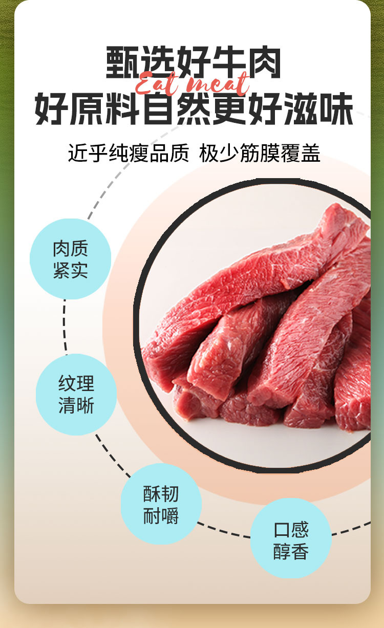 科尔沁 办公室即食休闲零食 肉干肉脯 风干牛肉定制辣味 500g