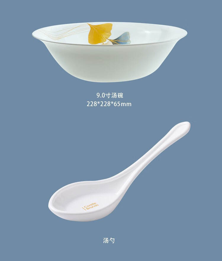 Corelle Brands康宁 冰萃玲珑金银杏餐具58件套CB-BSYX58/KZ/LS