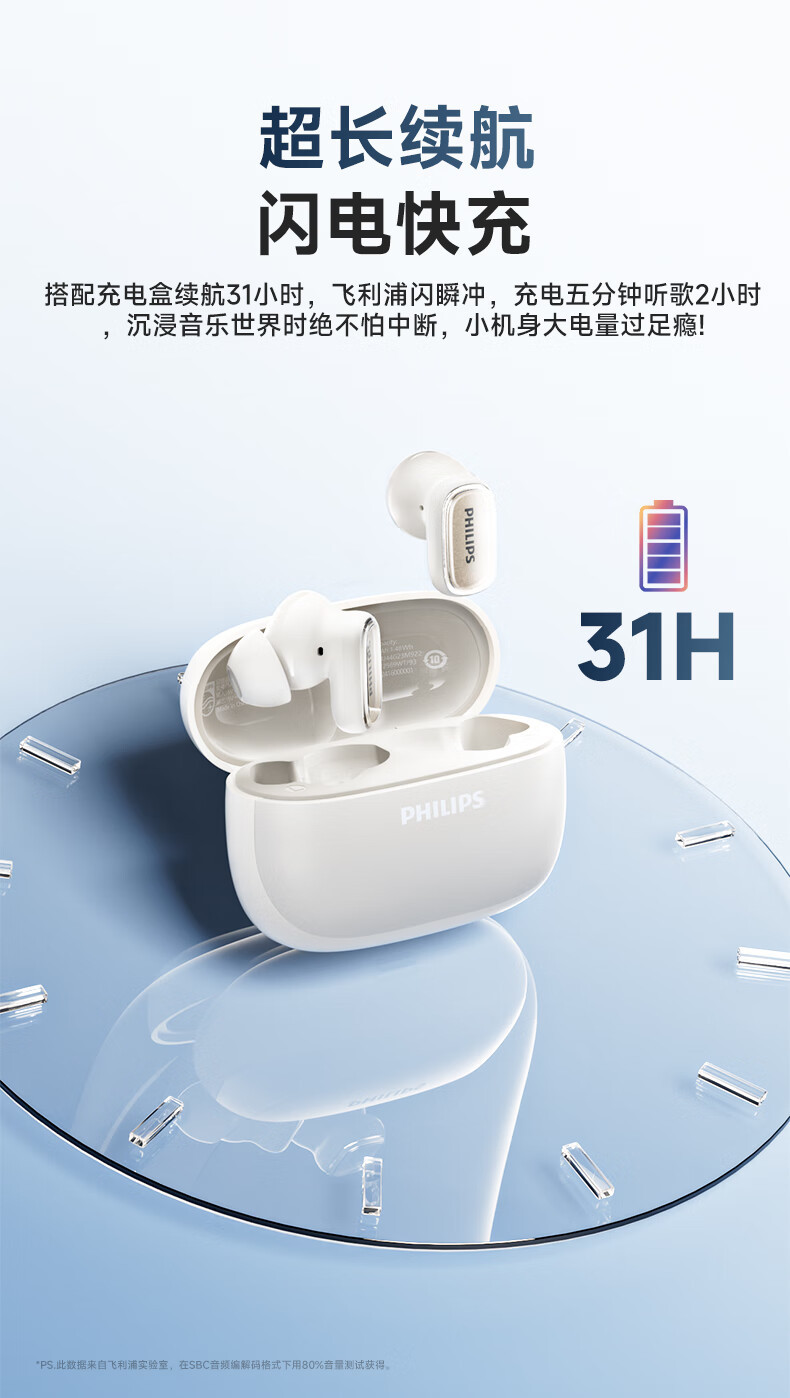 飞利浦 （PHILIPS）真无线 蓝牙耳机TAT2569-白