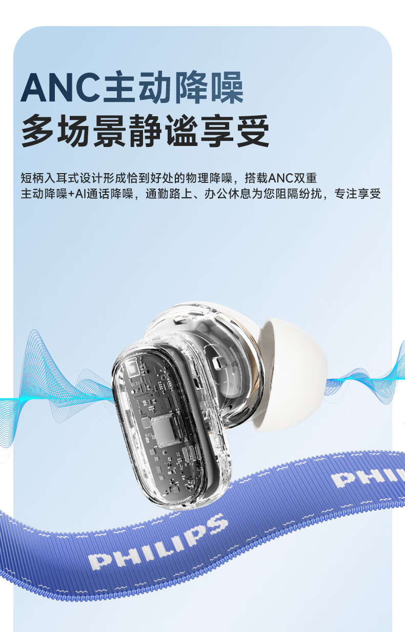 飞利浦 （PHILIPS）真无线 蓝牙耳机TAT2569-白