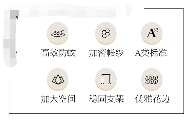 蓝翼 新款2410三开门落地宫廷蚊帐