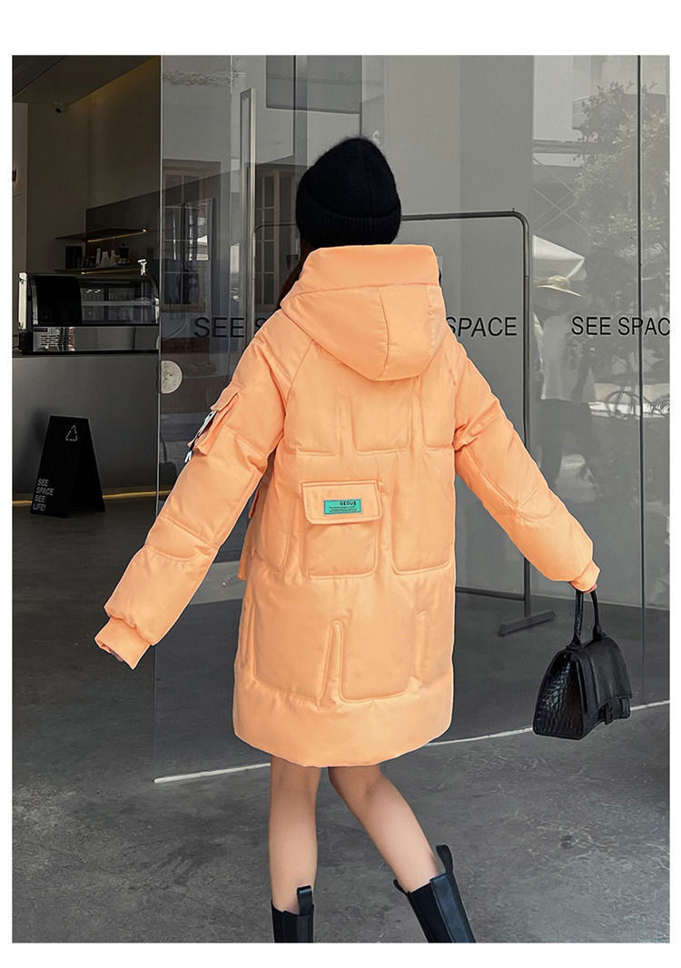  法米姿 羽绒棉服女中长款冬季新款韩版宽松加厚防风保暖外套