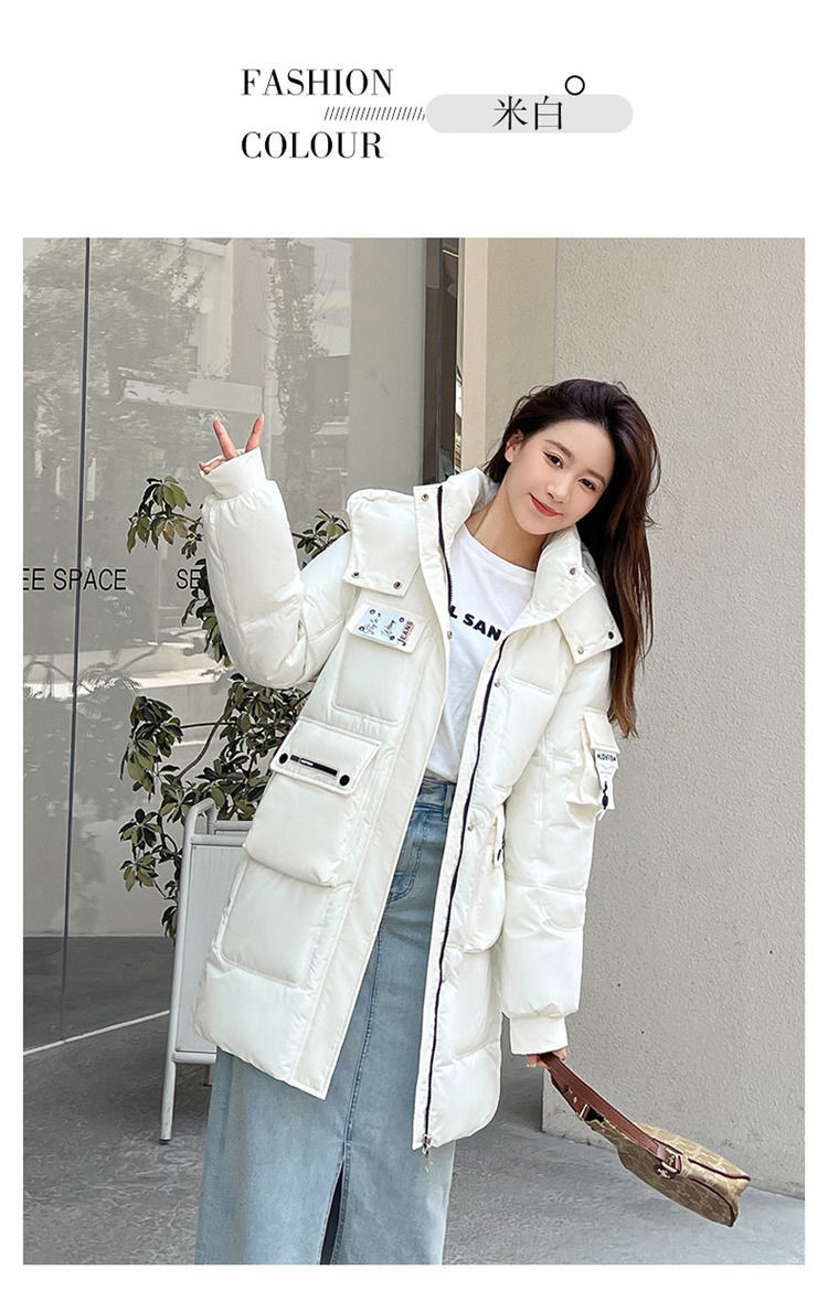  法米姿 羽绒棉服女中长款冬季新款韩版宽松加厚防风保暖外套