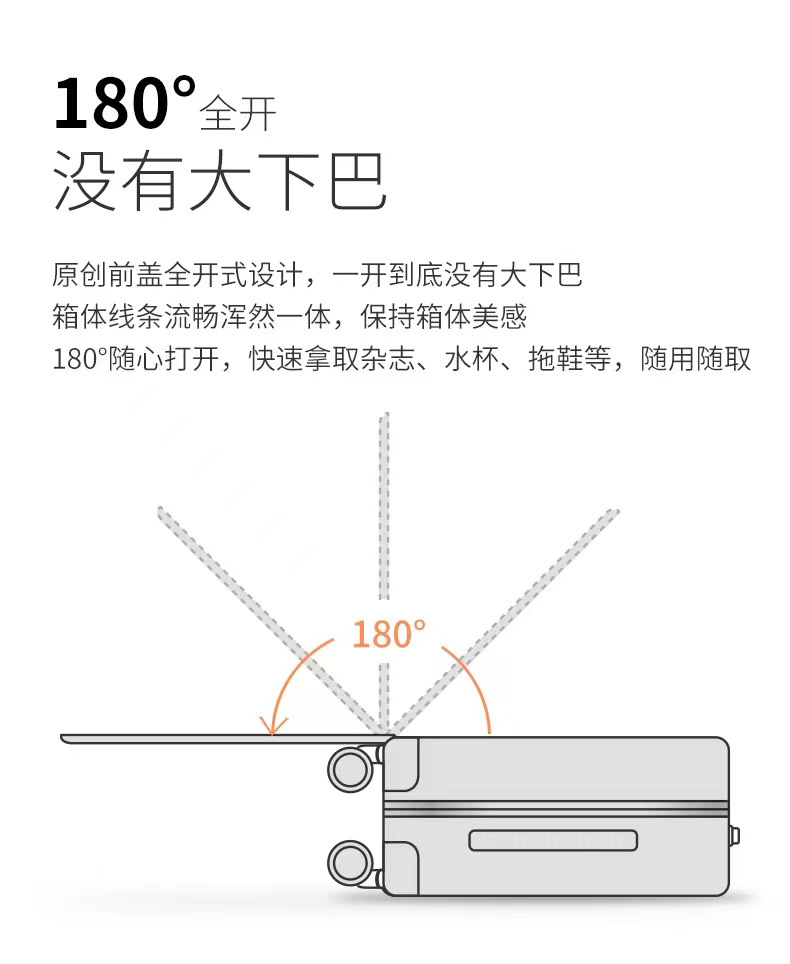 新益美 前置开口行李箱拉杆箱小型登机箱旅行皮箱密码箱子