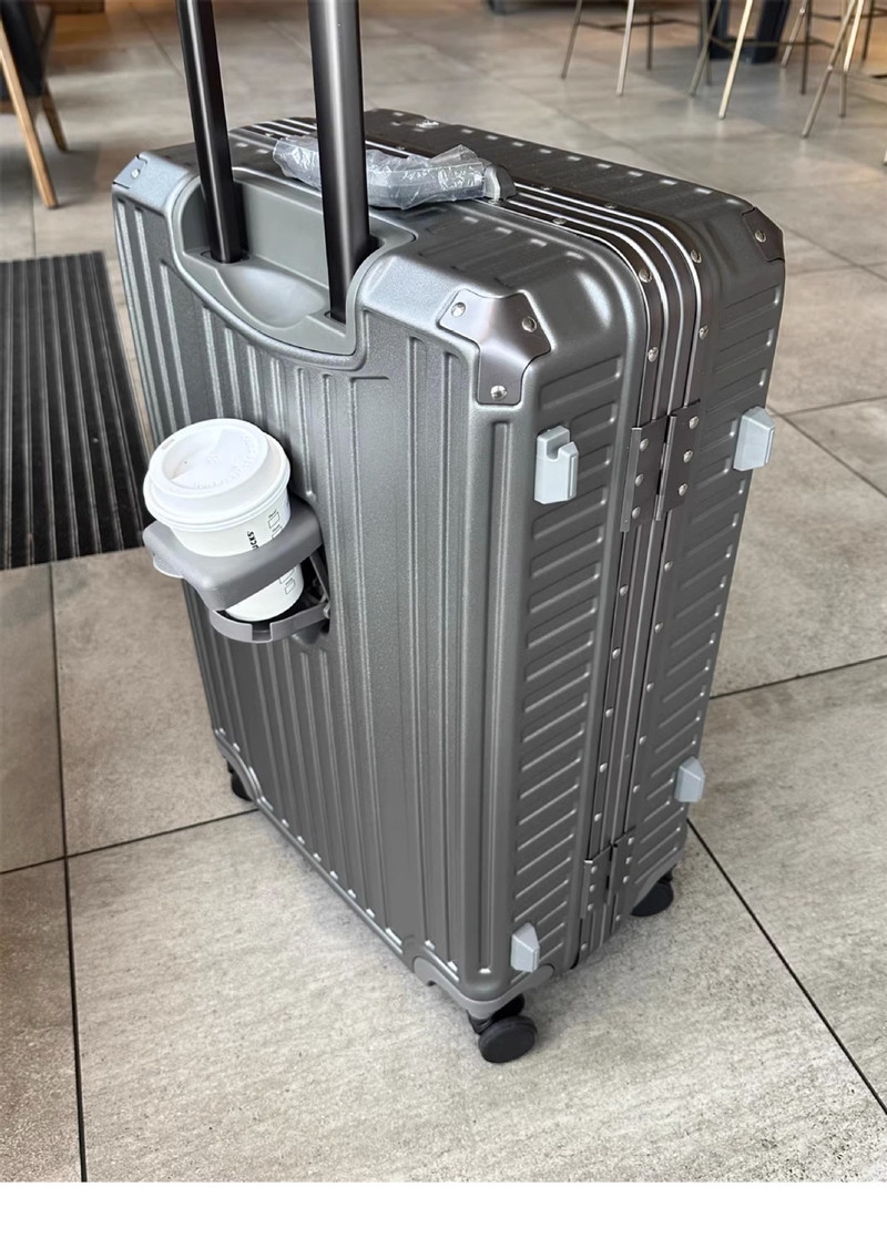 新益美 新款铝框款拉杆箱万向轮静音大容量20寸行李箱女可登机旅行箱