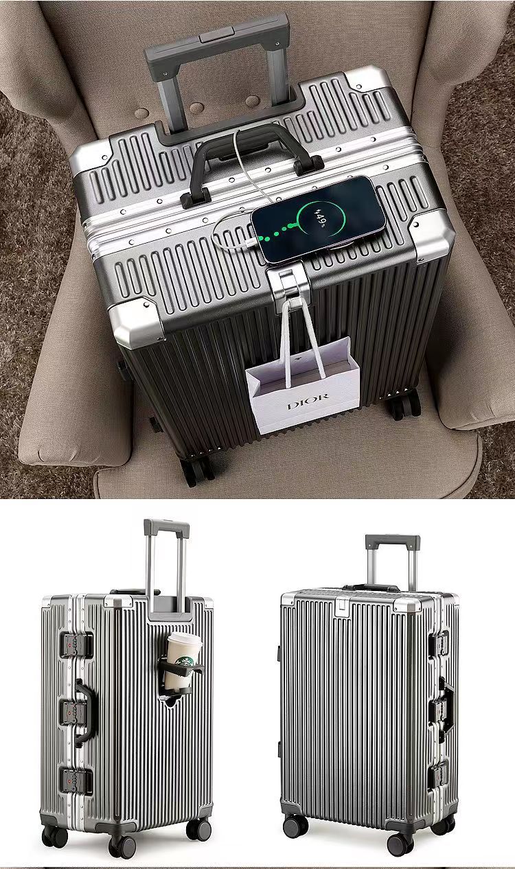 新益美 全新配色多功能行李箱高颜值大容量拉杆箱