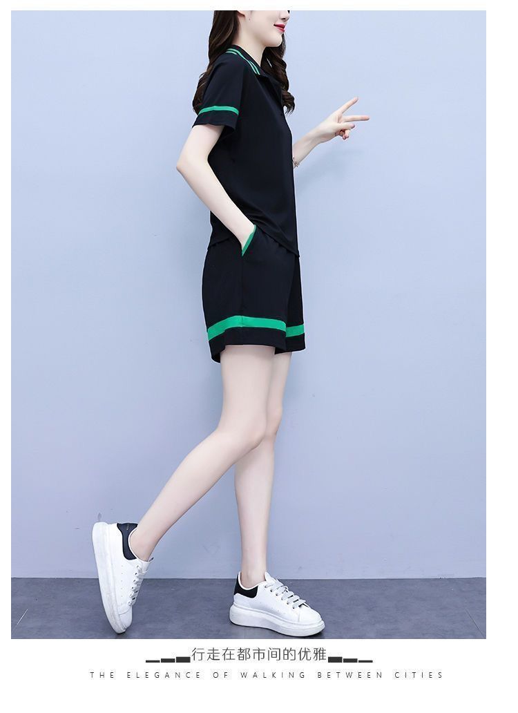  法米姿 休闲运动套装女新款夏季韩版潮流女士时尚洋气两件套