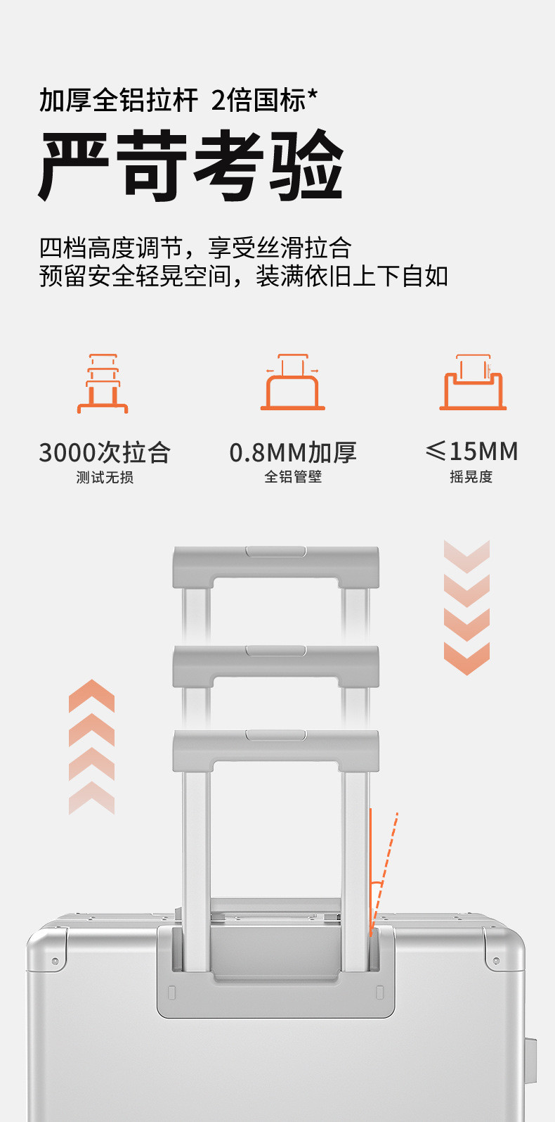 新益美 全铝镁合金开口行李箱20寸可登机高端旅行箱24寸商务拉杆金属